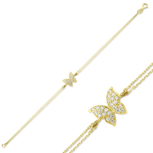Glorria 14k Solid Gold Butterfly Bracelet Glorria 14k Solid Gold Butterfly Bracelet