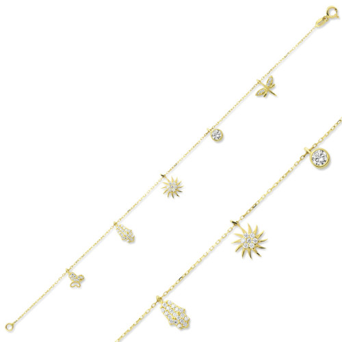 Glorria 14k Solid Gold Luck Bracelet Glorria 14k Solid Gold Luck Bracelet