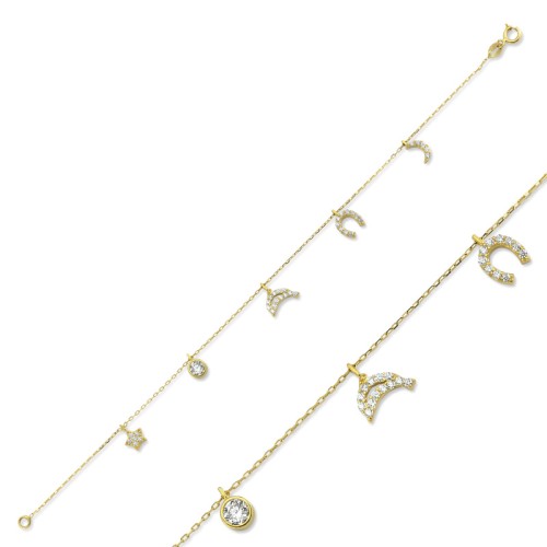 Glorria 14k Solid Gold Luck Bracelet Glorria 14k Solid Gold Luck Bracelet