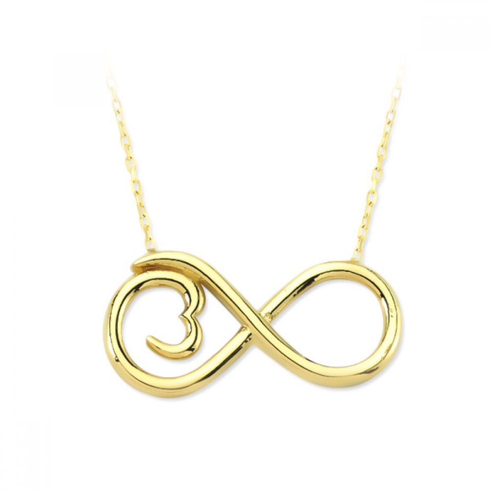 Glorria 14k Solid Gold Infinity Necklace