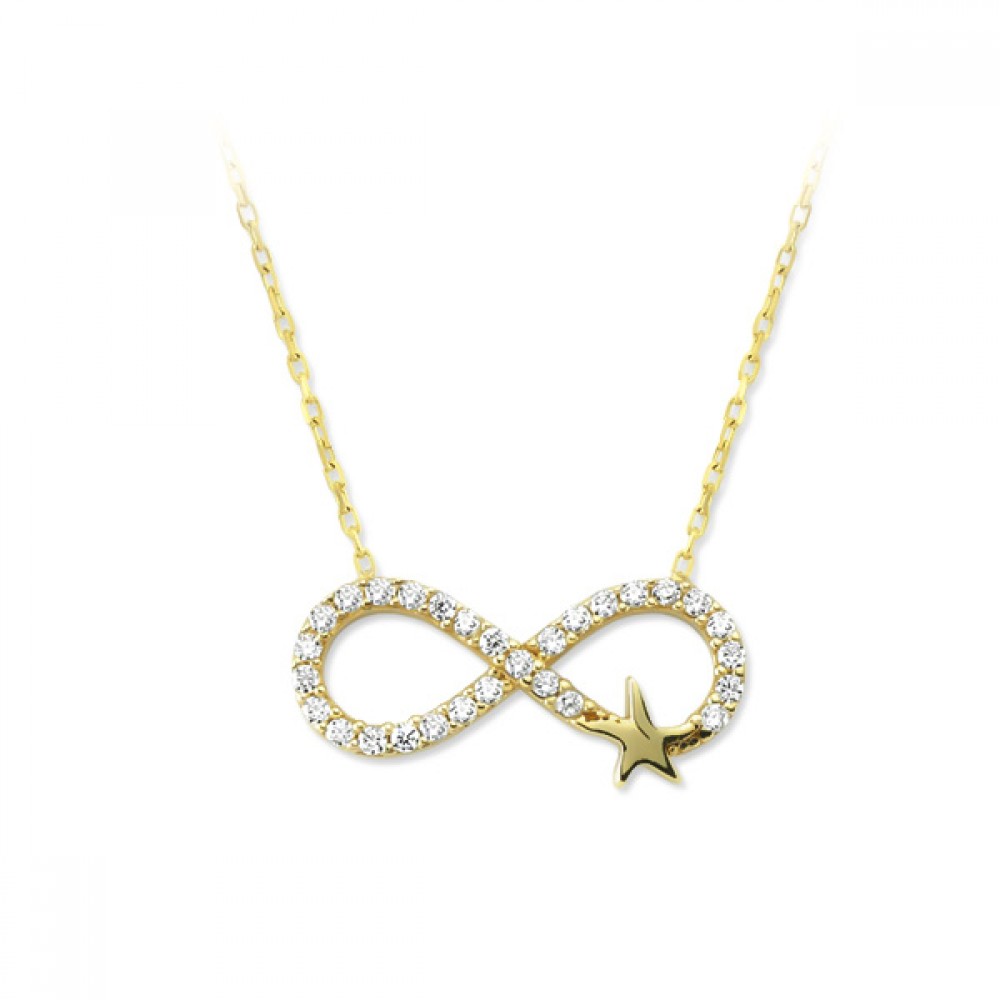 Glorria 14k Solid Gold Infinity Necklace