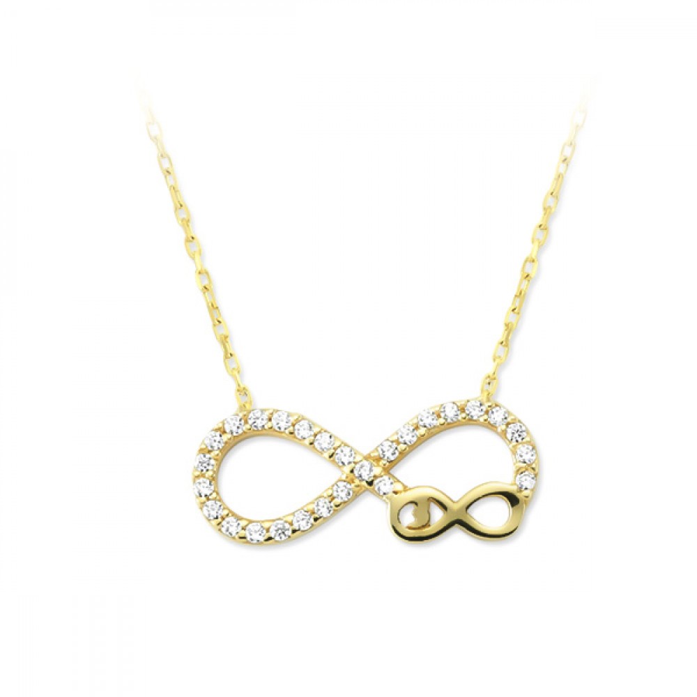 Glorria 14k Solid Gold Infinity Necklace