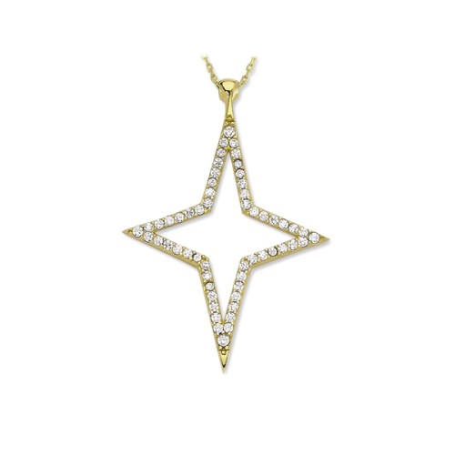 Glorria 14k Solid Gold Polar Star Necklace Glorria 14k Solid Gold Polar Star Necklace