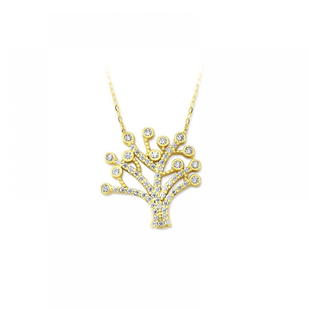 Glorria 14k Solid Gold Life Tree Necklace