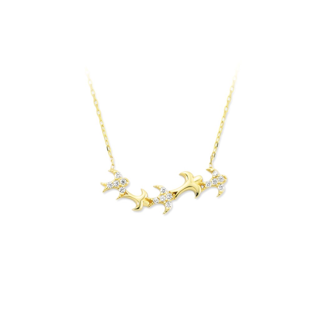 Glorria 14k Solid Gold Swallow Necklace Glorria 14k Solid Gold Swallow Necklace