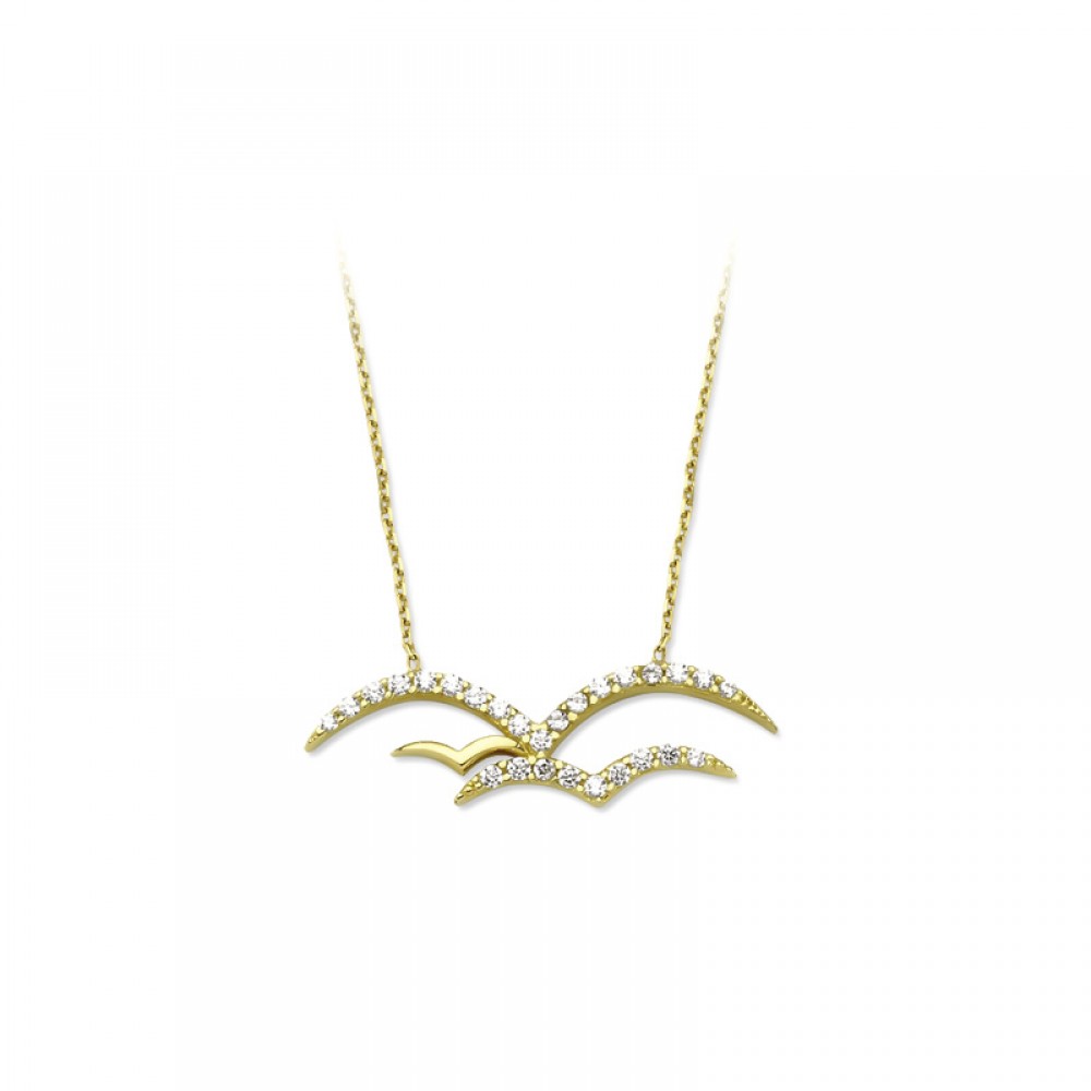 Glorria 14k Solid Gold Seagull Necklace Glorria 14k Solid Gold Seagull Necklace
