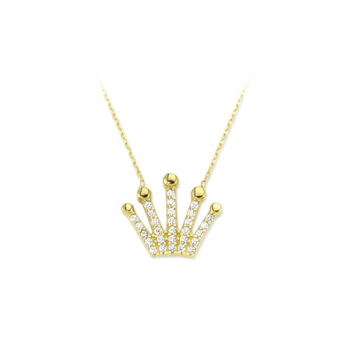 Glorria 14k Solid Gold Crown Necklace Glorria 14k Solid Gold Crown Necklace