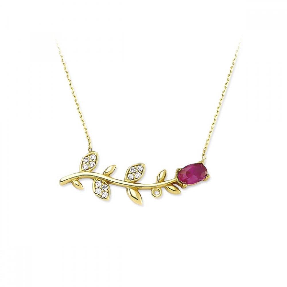 Glorria 14k Solid Gold Leaf Necklace