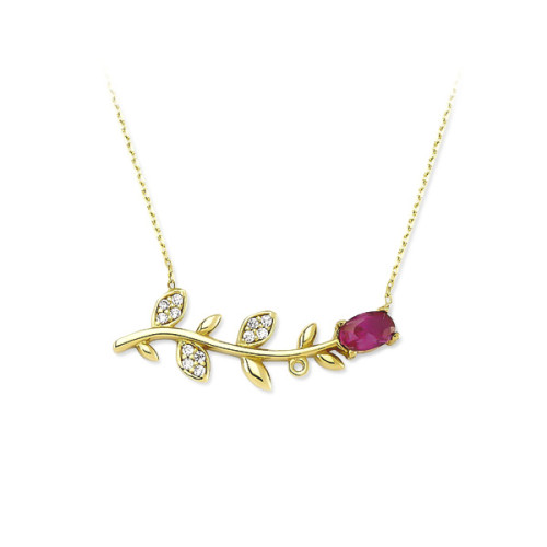 Glorria 14k Solid Gold Leaf Necklace Glorria 14k Solid Gold Leaf Necklace