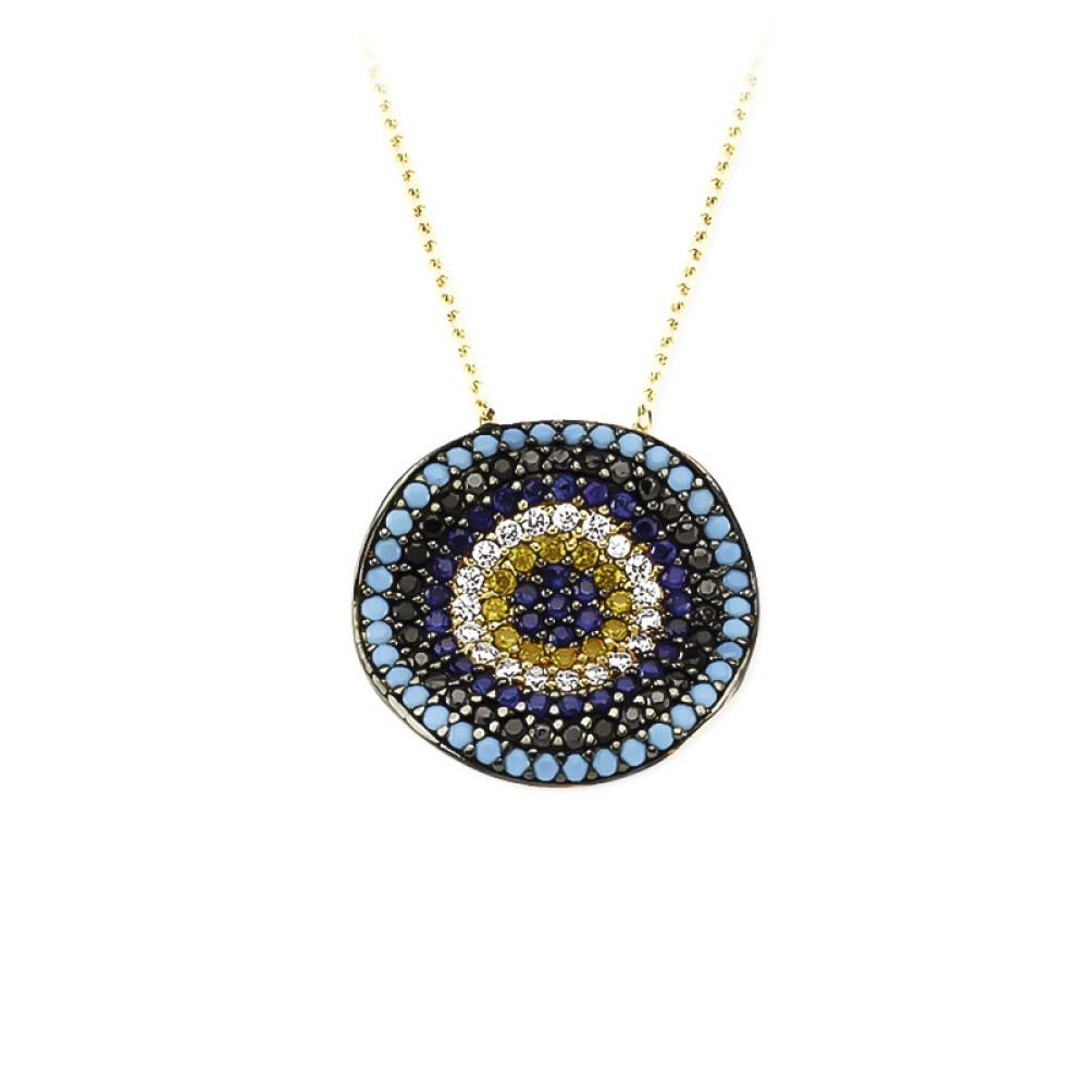 Glorria 14k Solid Gold Evil Eye Bead Necklace Glorria 14k Solid Gold Evil Eye Bead Necklace