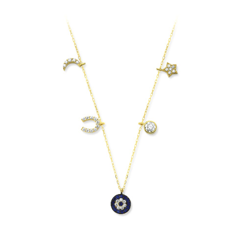 Glorria 14k Solid Gold Luck Necklace Glorria 14k Solid Gold Luck Necklace