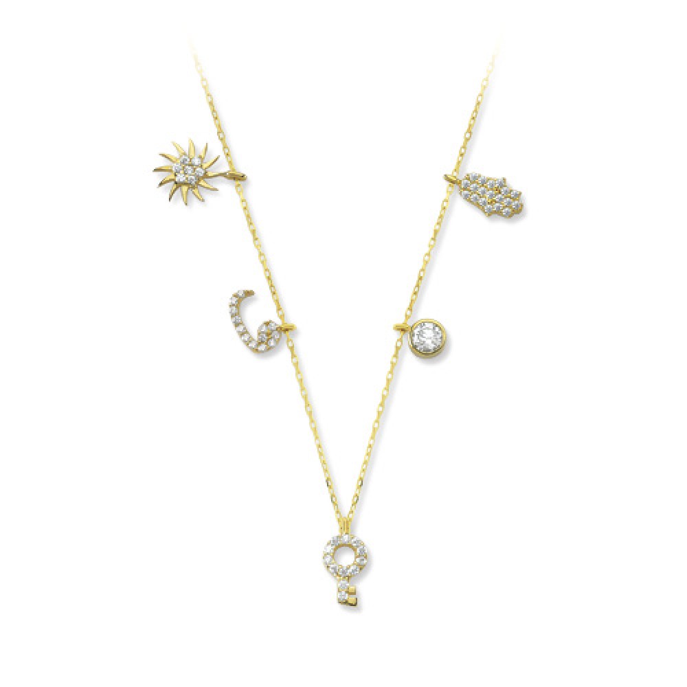 Glorria 14k Solid Gold Luck Necklace