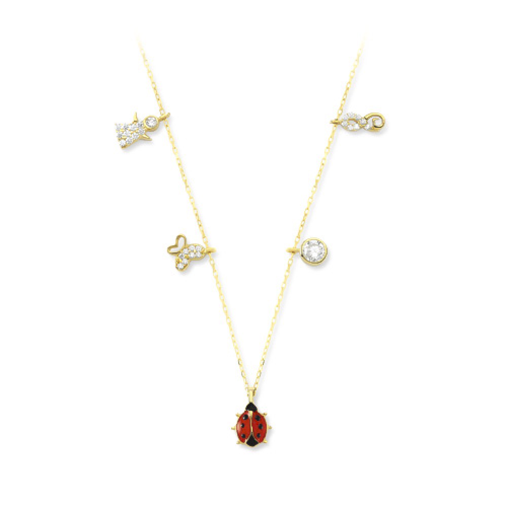 Glorria 14k Solid Gold Luck Necklace