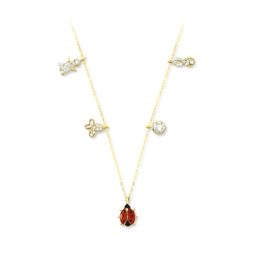 Glorria 14k Solid Gold Luck Necklace Glorria 14k Solid Gold Luck Necklace