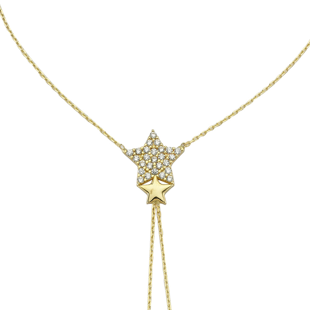 Glorria 14k Solid Gold Star Shahmaran Bracelet