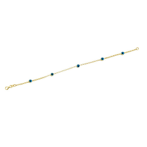 Glorria 14k Solid Gold Eye Bead Bracelet Glorria 14k Solid Gold Eye Bead Bracelet