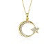 Glorria 8k Solid Gold Crescent And Star Necklace - GIFT SET