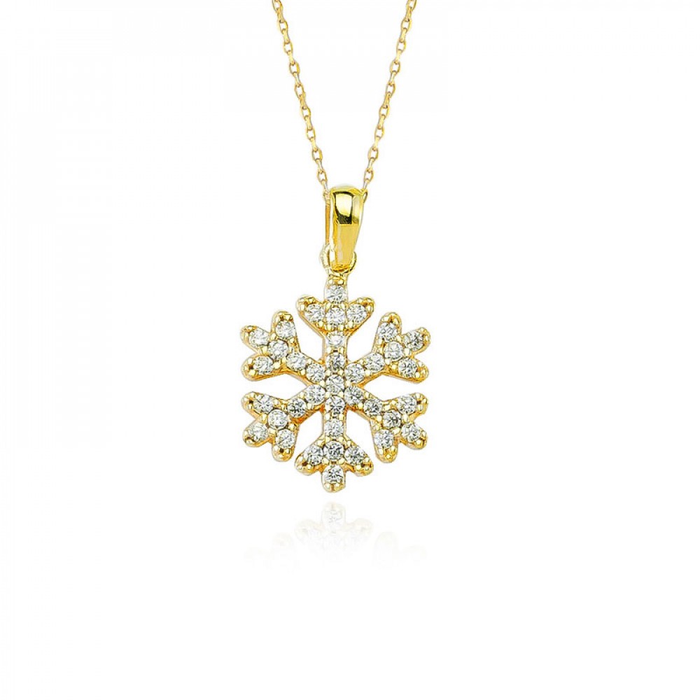 Glorria 8k Solid Gold Snowflake Necklace - GIFT SET