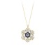 Glorria 14k Solid Gold Snowflake Evil Eye Pave Necklace