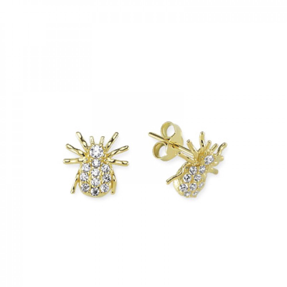 Glorria 14k Solid Gold Spider Pave Earring