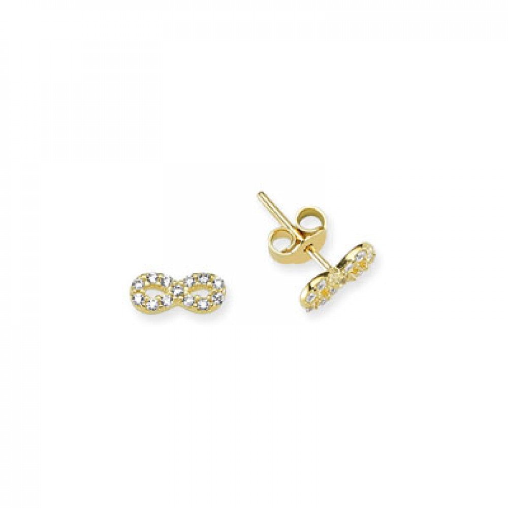 Glorria 14k Solid Gold Infinity Pave Earring