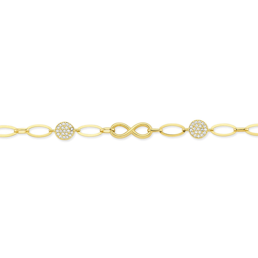 Glorria 14k Solid Gold Infinity Pave Bracelet