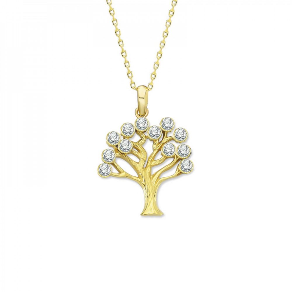 Glorria 8k Solid Gold Tree of Life Pendant