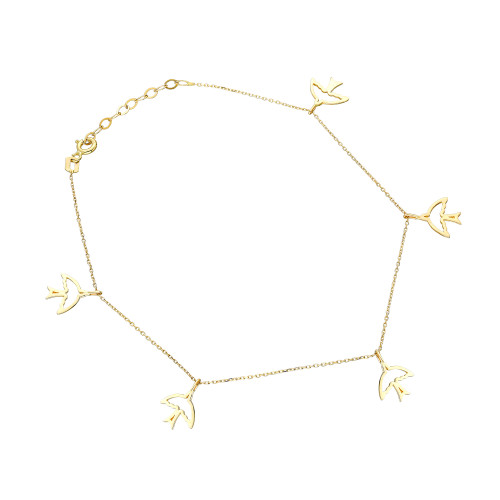 Glorria 14k Solid Gold Phoenix Anklet Glorria 14k Solid Gold Phoenix Anklet