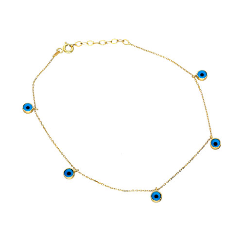 Glorria 14k Solid Gold Eye Anklet Glorria 14k Solid Gold Eye Anklet