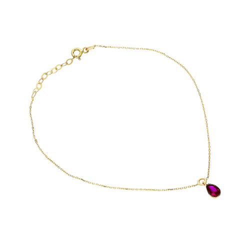 Glorria 14k Solid Gold Drop Anklet Glorria 14k Solid Gold Drop Anklet