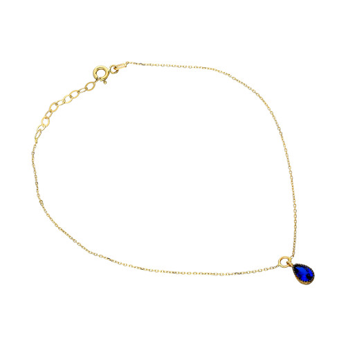 Glorria 14k Solid Gold Drop Anklet Glorria 14k Solid Gold Drop Anklet