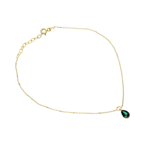 Glorria 14k Solid Gold Drop Anklet Glorria 14k Solid Gold Drop Anklet