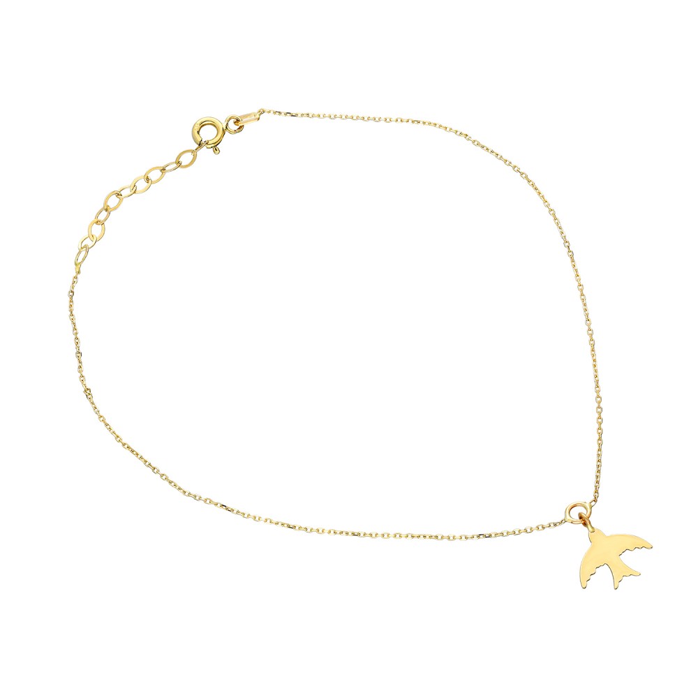 Glorria 14k Solid Gold Phoenix Anklet