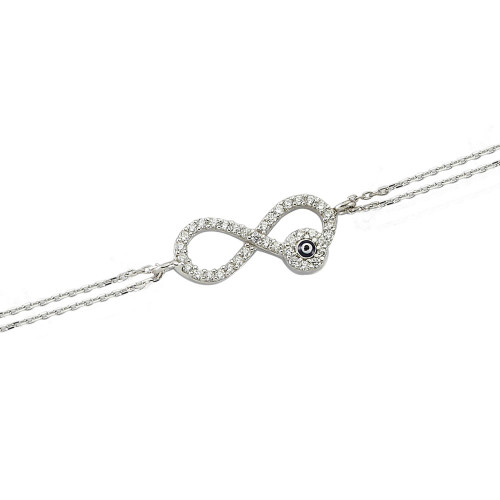 Glorria 925k Sterling Silver Infinity Bracelet