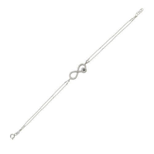 Glorria 925k Sterling Silver Infinity Bracelet