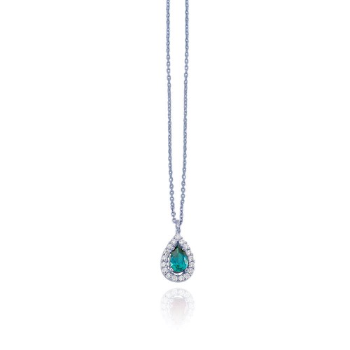 Glorria 925k Sterling Silver Drop Pave Necklace Glorria 925k Sterling Silver Drop Pave Necklace
