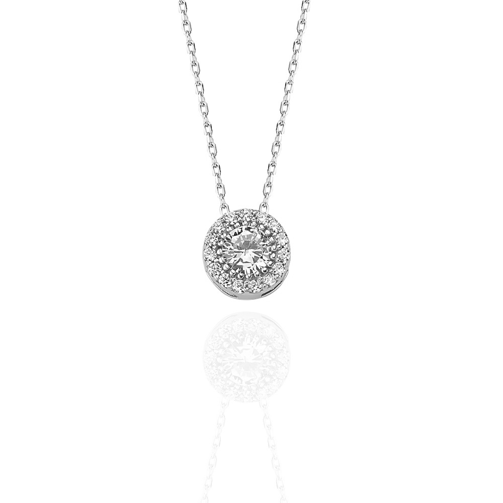 Glorria 925k Sterling Silver Solitaire Necklace, Earrings Gift Set