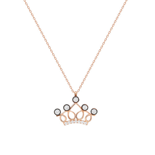 Glorria 925k Sterling Silver Crown Necklace