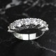 Glorria 925k Sterling Silver Seven (7) Pave Silver Wedding Ring